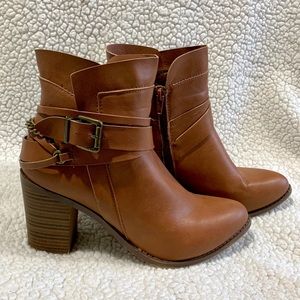 Charlotte Rousse Tan Heeled Boots-Size 10